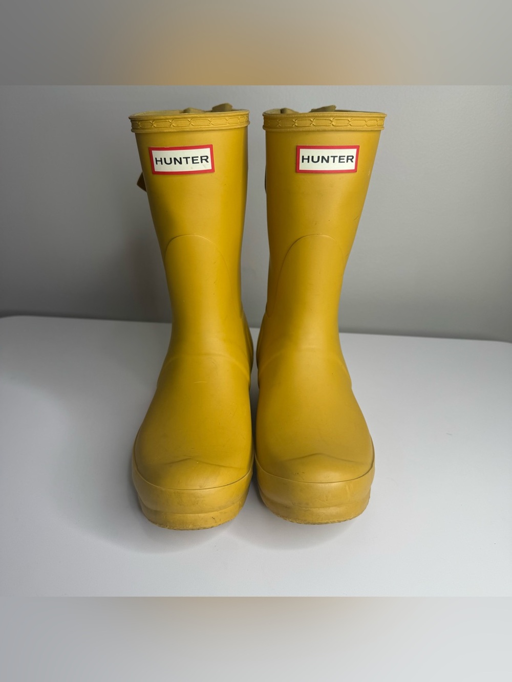 HUNTER Original Women's Short Matte Mustard Yellow Rain Boots Size 7 US - Picture 5 of 15
